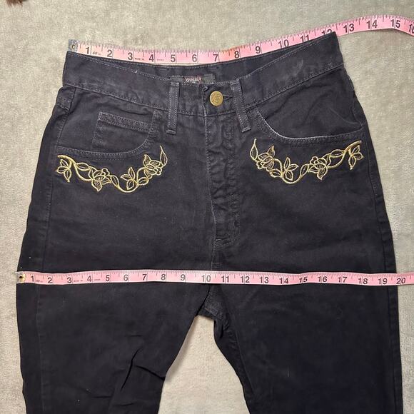 Vtg 80s Guess Georges Marciano Jeans Sz 28 *25x26 Black Denim Tapered Ankle Zip - Picture 8 of 15